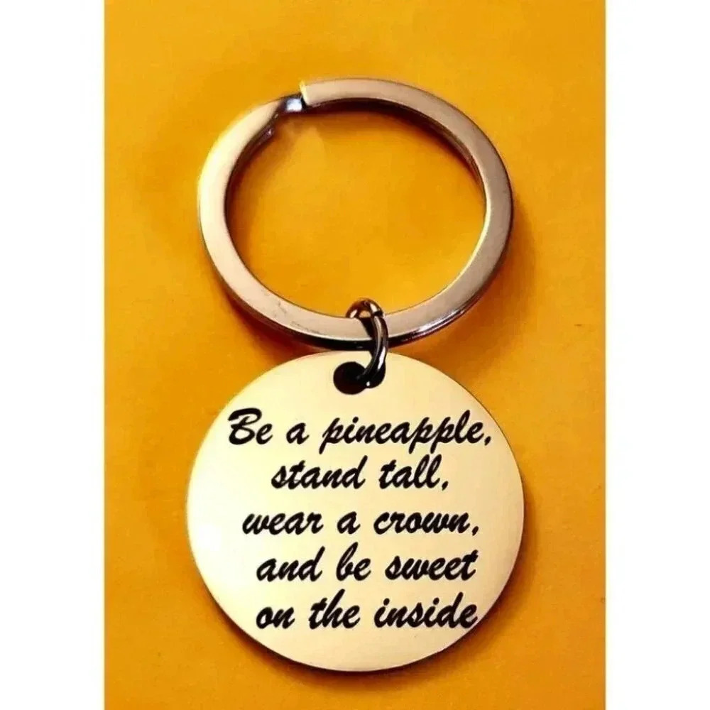 Be A Pinapple Inspirition Keychain